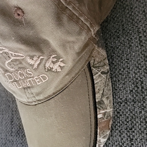 Ducks Unlimited Hat Brown Waxed Canvas Cap DU Leader Adult Adjustable Strapback - Picture 3 of 4